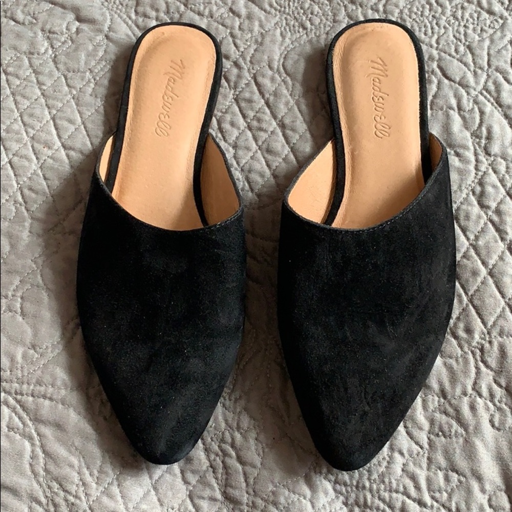 Madewell The Remi Mule Suede- Black